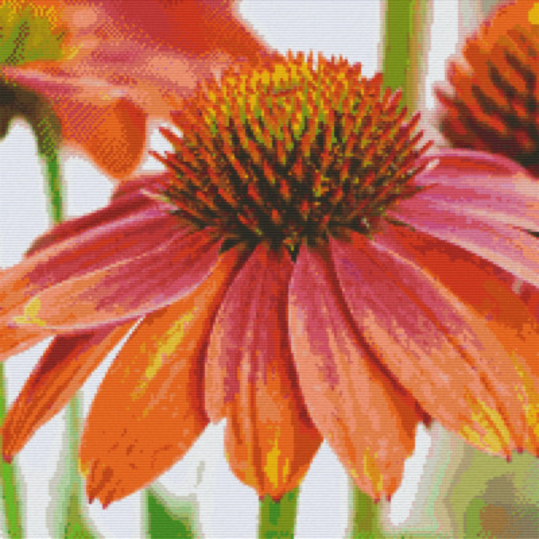 Orange Flower Twenty [20] Baseplate PixelHobby Mini-mosaic Art Kit image 0